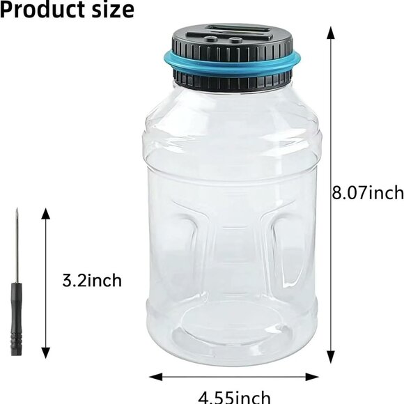 Coin Piggy Bank Saving Jar, Digital Coin Counter with LCD Display Large Capacity - Picture 3 of 7